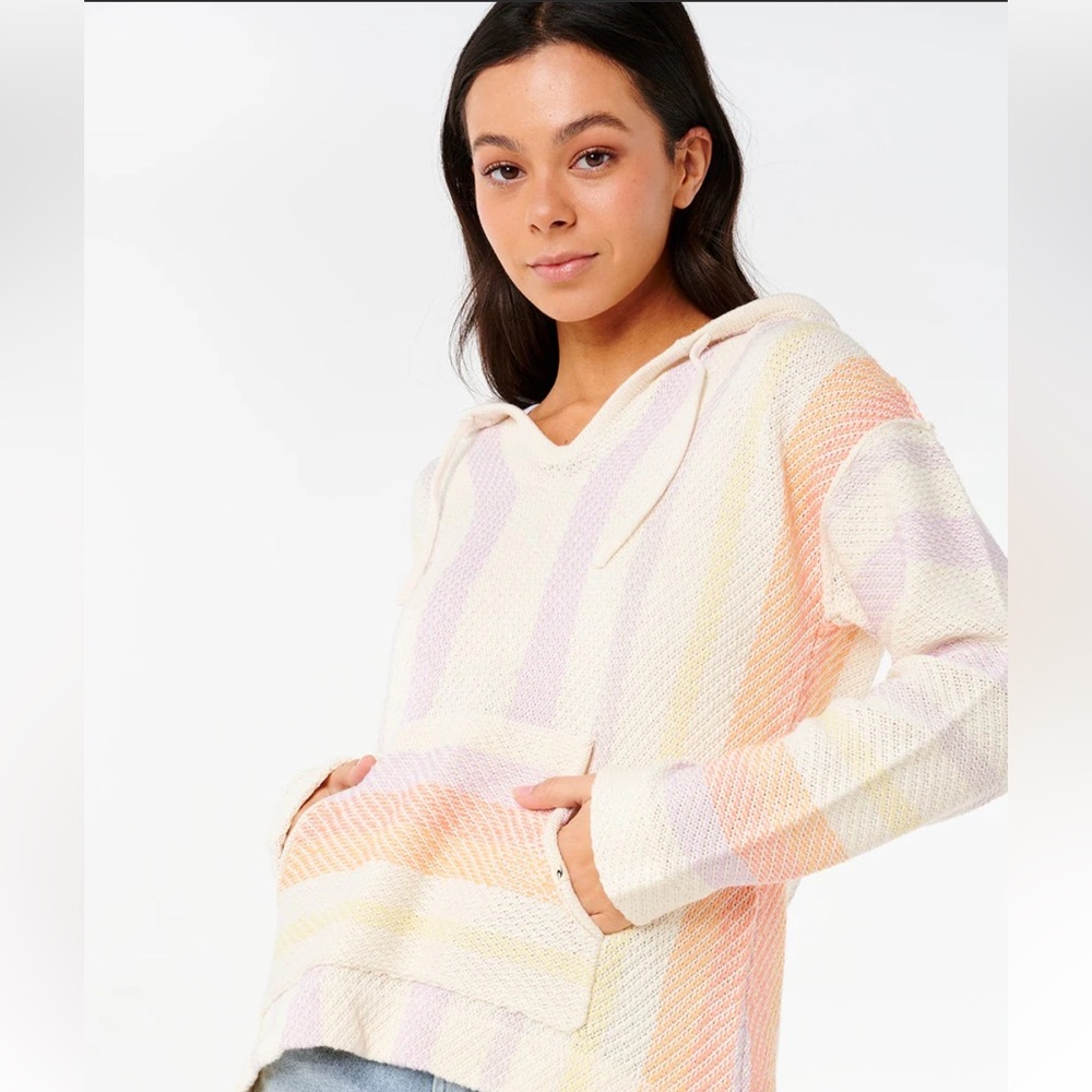 RIP CURL NEON ISLES KNIT PONCHO PULLOVER BEACH WEAR SZ M